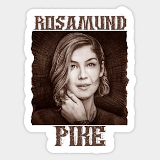 Rosamund Pike hand drawing graphic design and illustration by ironpalette Sticker